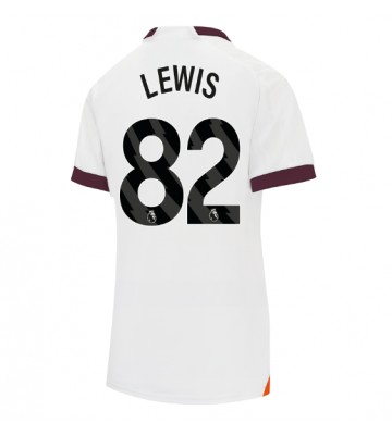Manchester City Rico Lewis #82 Replika Udebanetrøje Dame 2023-24 Kortærmet